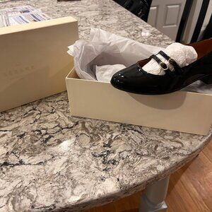 Sezane Ninon Low Ballerinas Patent Black - Size 5